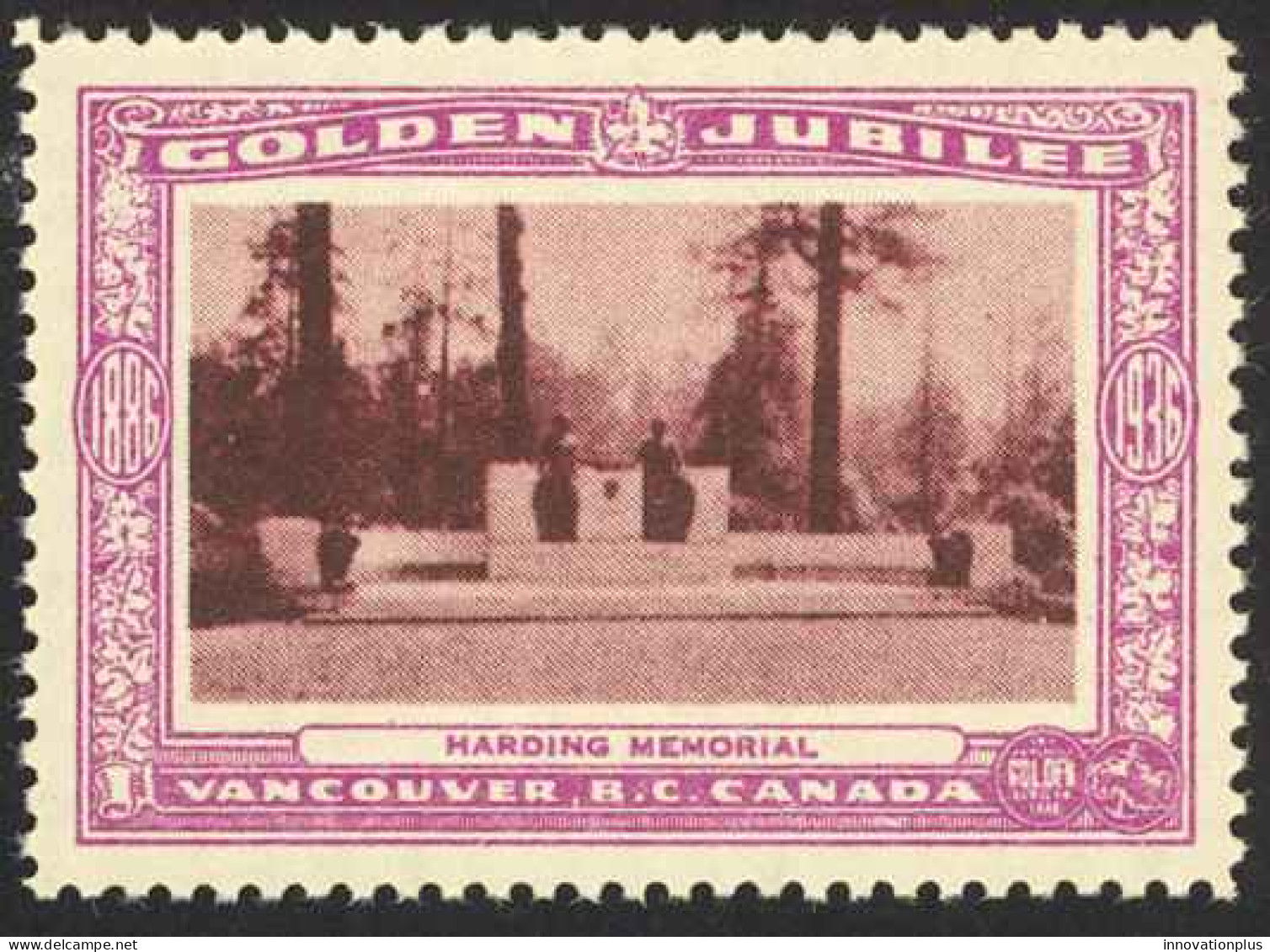 Canada Cinderella Cc0250.24 Mint 1936 Vancouver Golden Jubilee Harding Memorial - Vignette Locali E Private