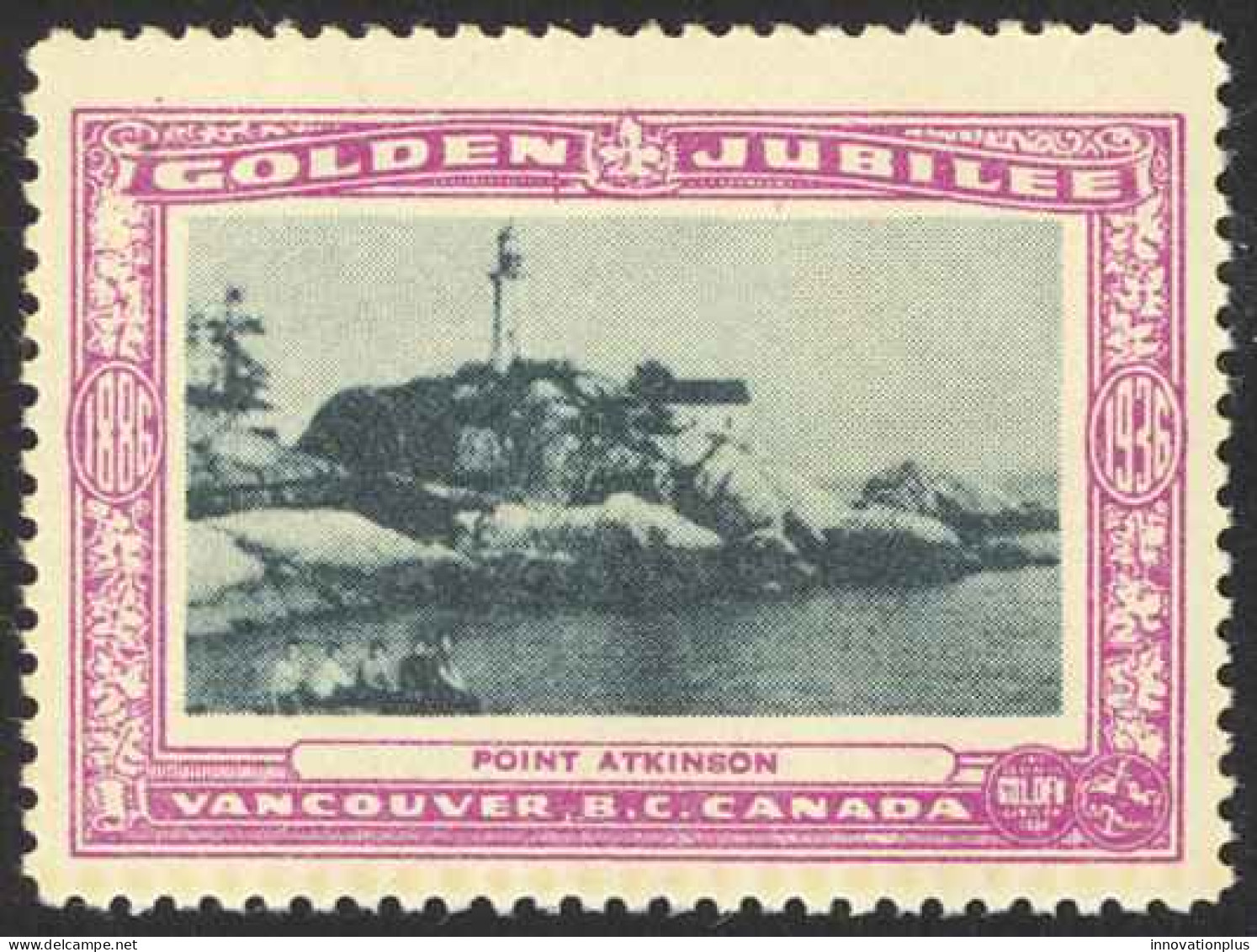 Canada Cinderella Cc0250.41 Mint 1936 Vancouver Golden Jubilee Point Atkinson - Vignette Locali E Private