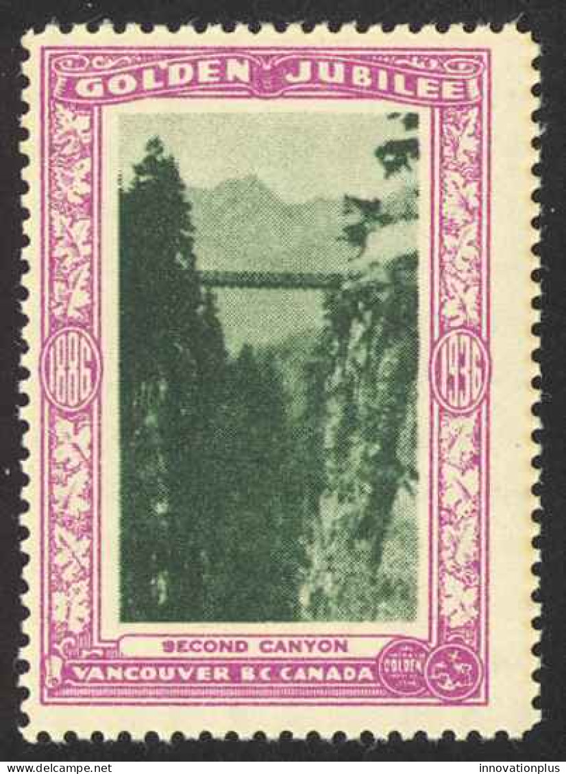 Canada Cinderella Cc0250.45 Mint 1936 Vancouver Golden Jubilee Second Canyon - Local, Strike, Seals & Cinderellas