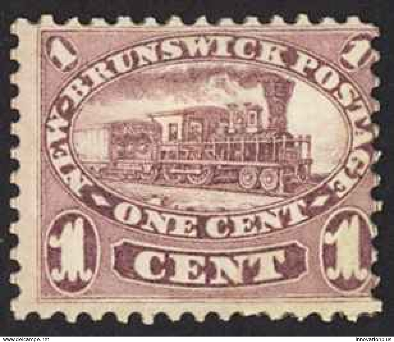 Canada New Brunswick Sc# 6 MH 1860 1c Red Lilac Locomotive - Unused Stamps