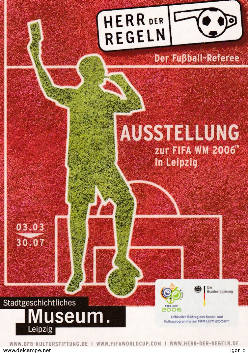 Germany 2006 Card; Football Fussball Soccer Calcio; FIFA World Cup Russia; RUDI GLÖCKNER - FIFA Referee - 2006 – Germany