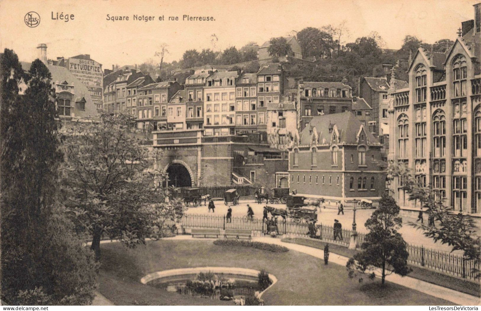 BELGIQUE - Liège - Square Notger Et Rue Pierreuse - Animé - Carte Postale Ancienne - Liege