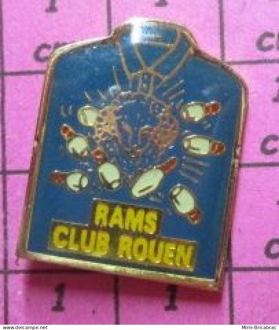 1115a Pin's Pins / Beau Et Rare / SPORTS / CHEMISE BLEUE RAMS CLUB ROUEN BOWLING - Bowling