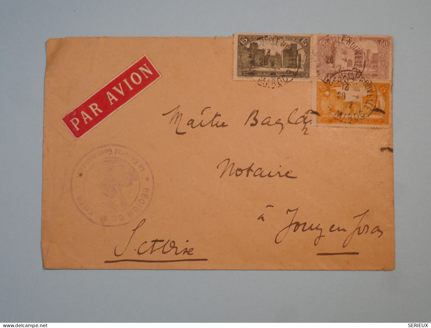 BX8 MAROC  BELLE  LETTRE FM   1947 PAR AVION  MEKNES  A JOUY FRANCE   +AFF. INTERESSANT +++ + - Storia Postale