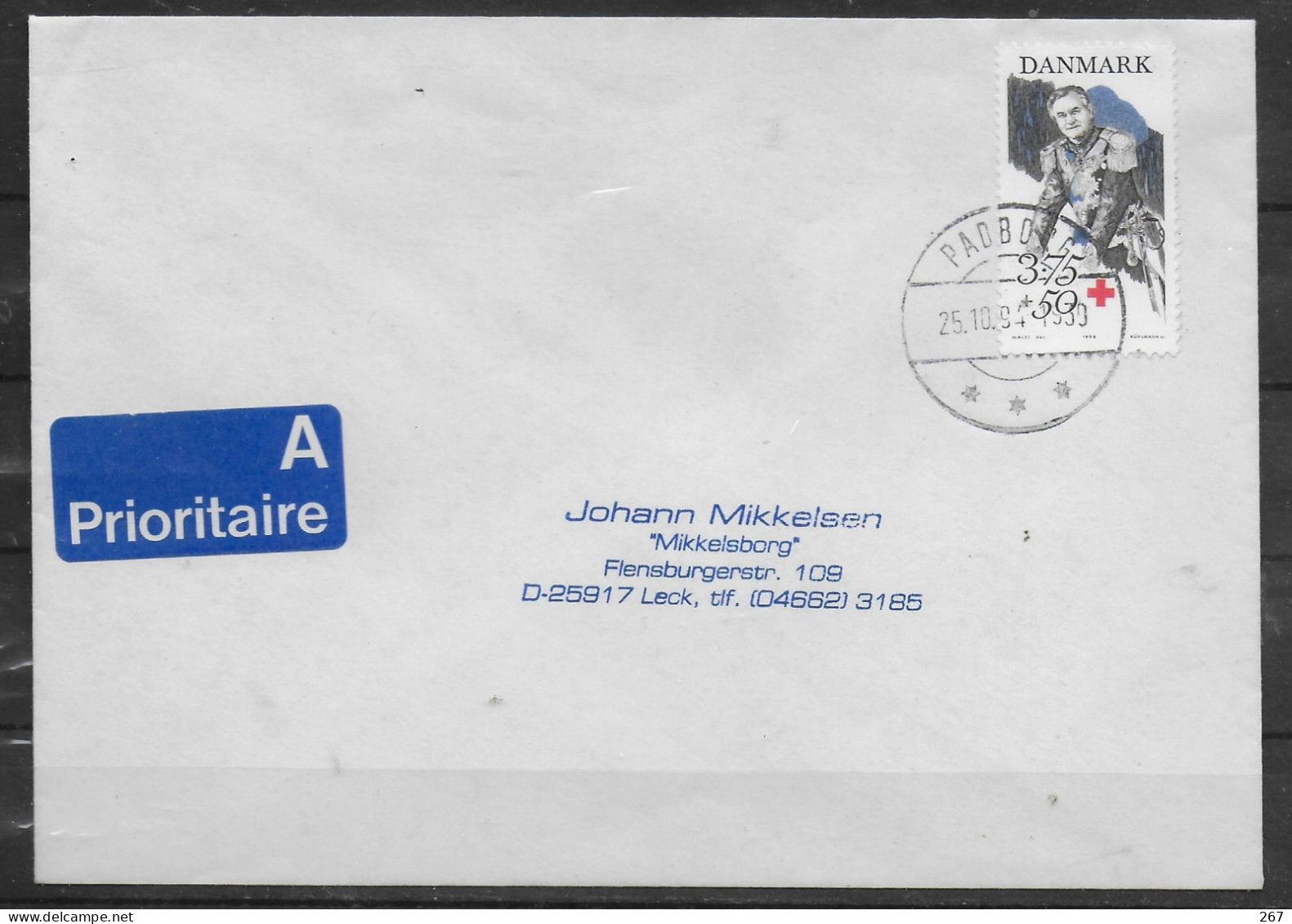 DANEMARK Lettre 1994 Croix Rouge Prince Henrik - Covers & Documents