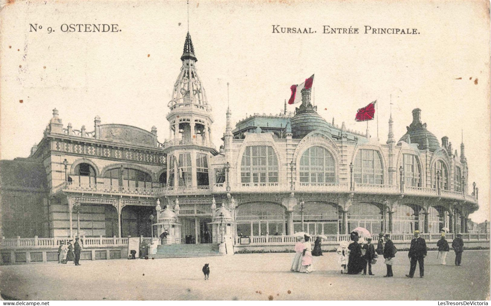 BELGIQUE - Ostende - Kursaal - Entrée Principale - Colorisé - Animé  - Carte Postale Ancienne - Oostende