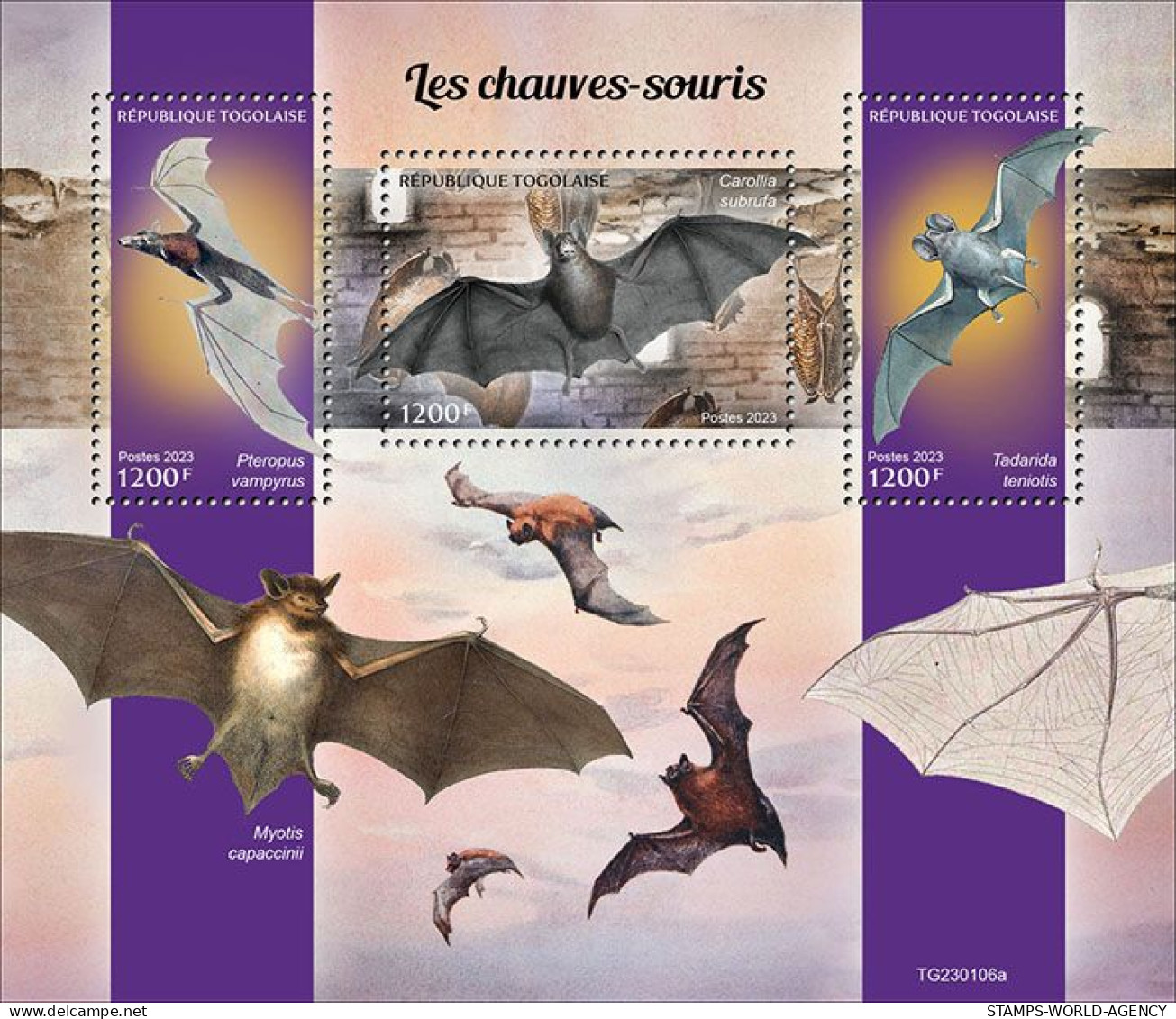 2023-02 - TOGO-  BATS           3V  MNH** - Chauve-souris