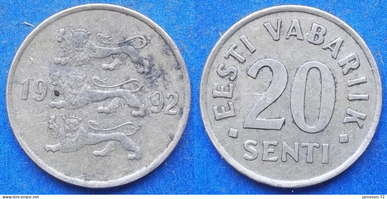 ESTONIA - 20 Senti 1992 KM# 23 Kroon Coinage (1991- 2010) - Edelweiss Coins - Estonia