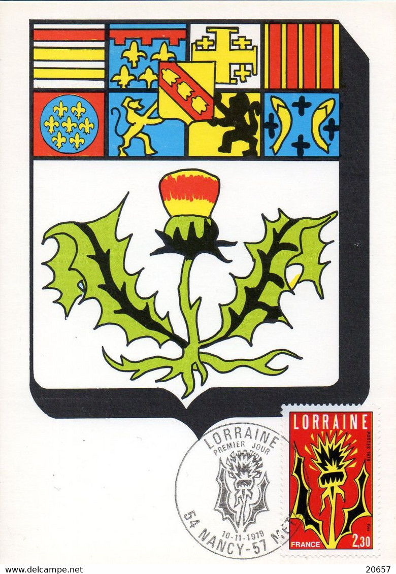 France 2065 Fdc Lorraine, Chardon, Blason, Armoiries, Lion, Poisson - Sonstige & Ohne Zuordnung