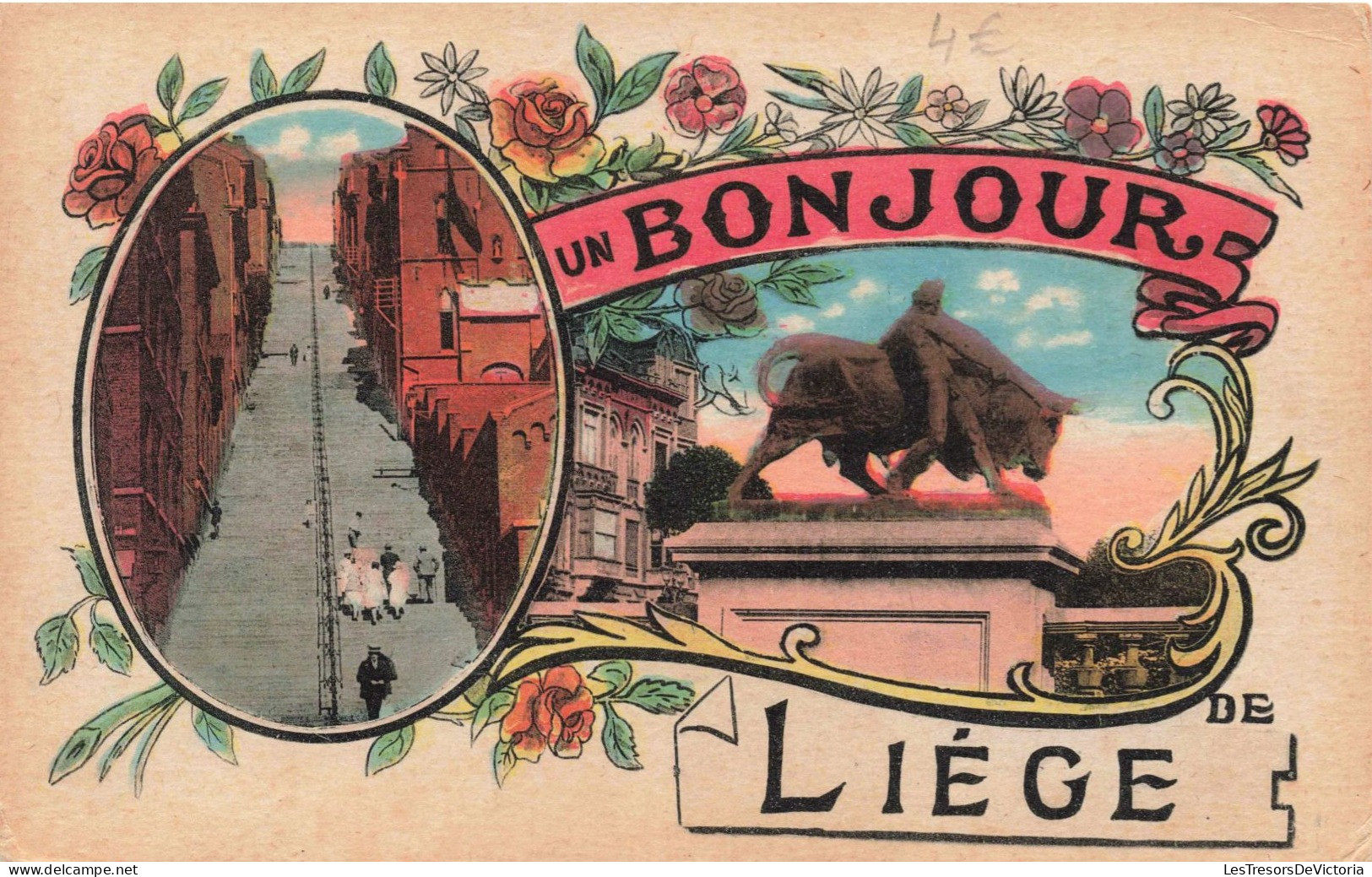 BELGIQUE - Liège - Un Bonjour De Liège - Colorisé - Carte Postale Ancienne - Liege