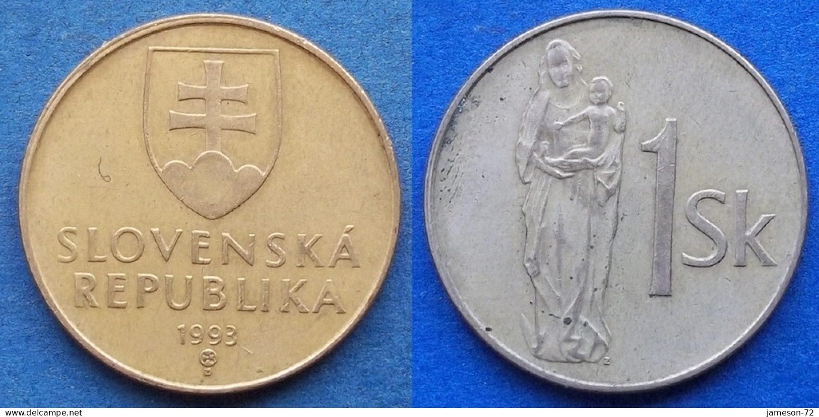 SLOVAKIA - 1 Koruna 1993 "Madonna Holding Child" KM# 12 - Edelweiss Coins - Slowakei