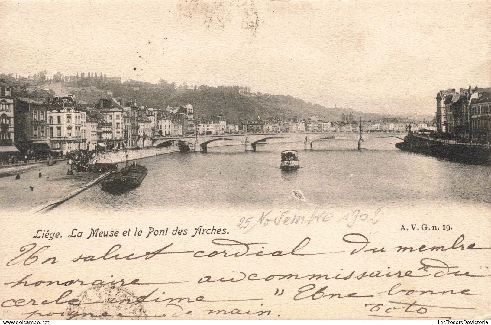 BELGIQUE - Liège - La Meuse Et Le Pont Des Arches - Bâteaux - Carte Postale Ancienne - Liege