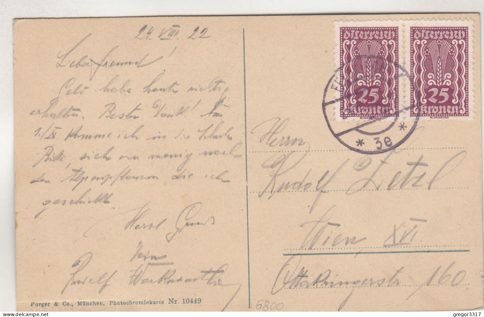 D2586) FELDKIRCH - Vorarlberg - 1922 - Tolle Variante - Feldkirch