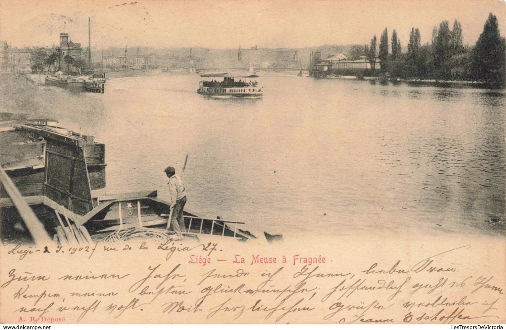 BELGIQUE - Liège - La Meuse à Fragnée - Bâteau - Carte Postale Ancienne - Liege