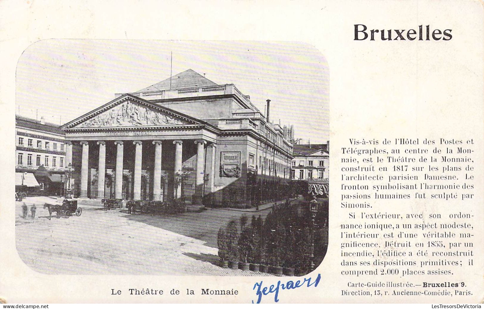 BELGIQUE - BRUXELLES - Le Théatre De La Monnaie - Carte Postale Ancienne - Altri & Non Classificati