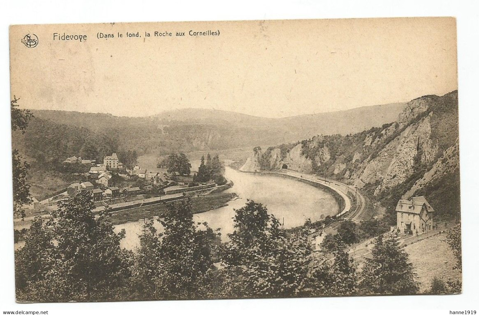 Yvoir Fidevoye Dans Le Fond , La Roche Aux Corneilles Cachet 1925 Dinant Namur Htje - La-Roche-en-Ardenne