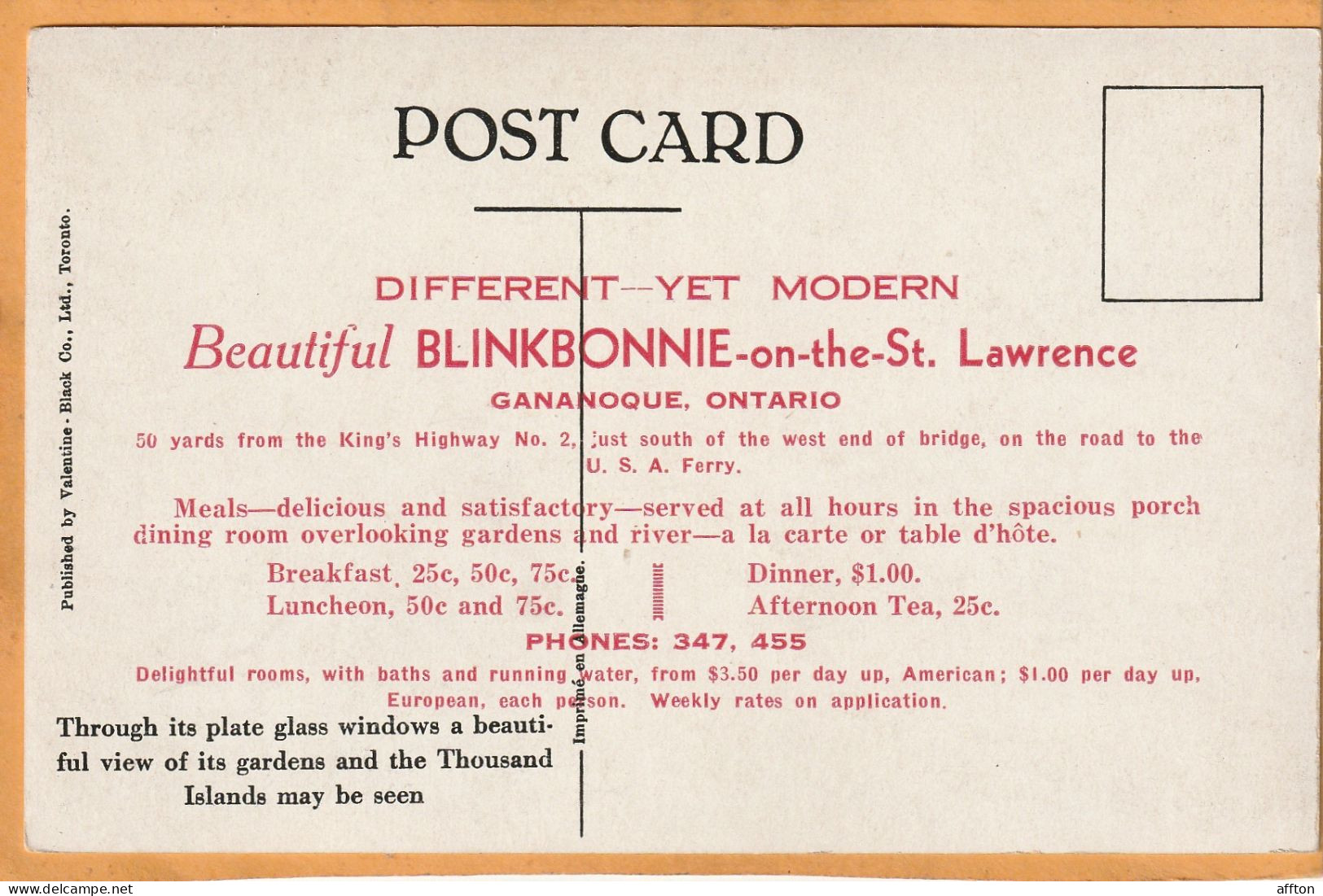Gananoque Ontario Canada Old Postcard - Gananoque
