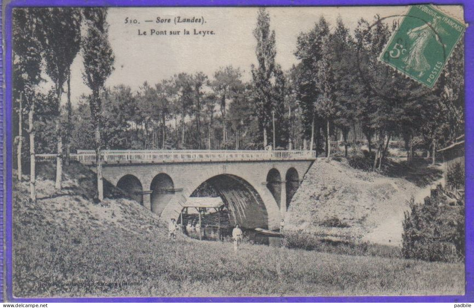 Carte Postale 40. Sore  Le Pont Sur La Leyre  Très Beau Plan - Sore