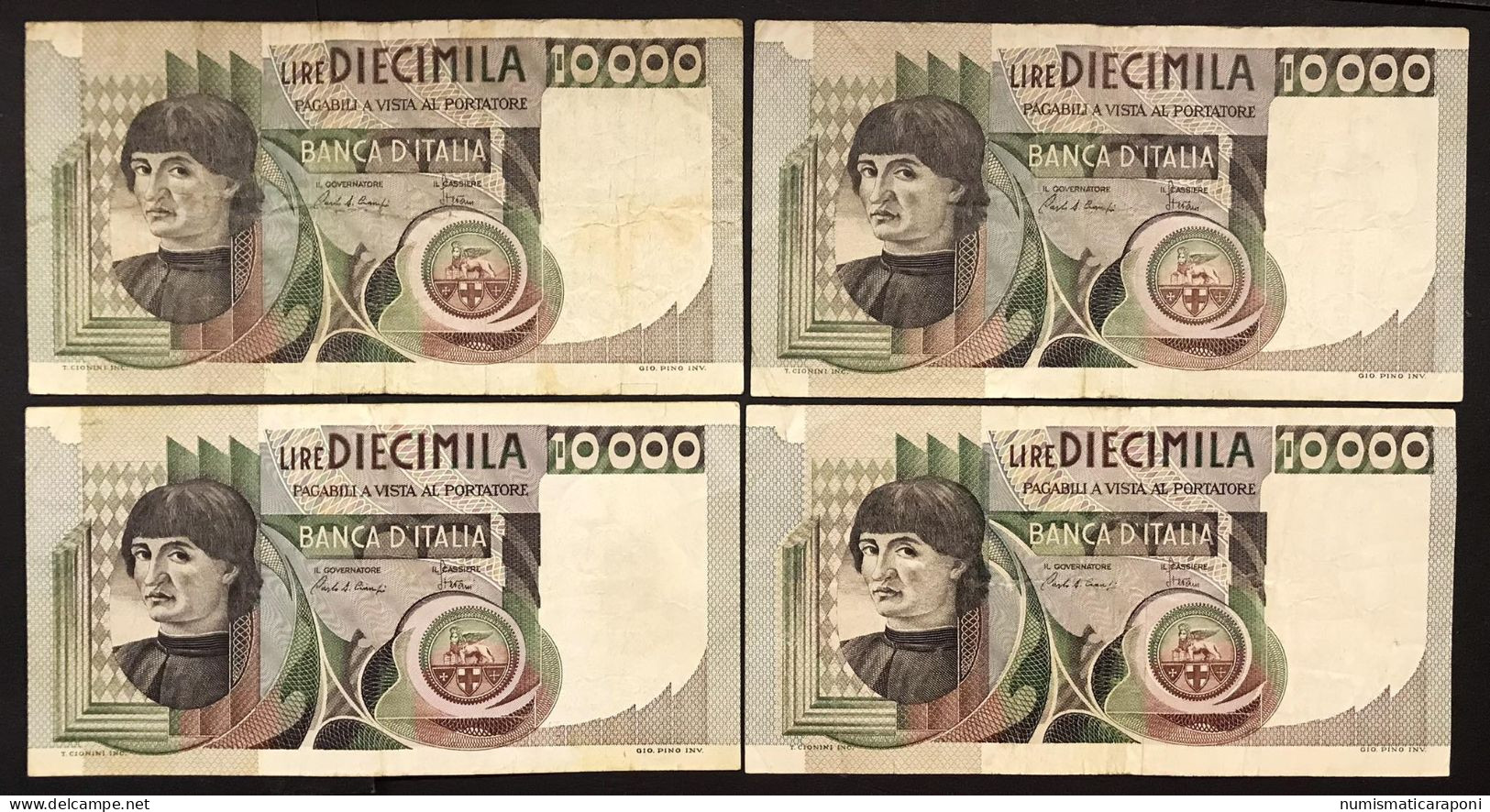 10000 LIRE Del Castagno 03 11 1982 10 Es. LOTTO 4698 - 10000 Lire