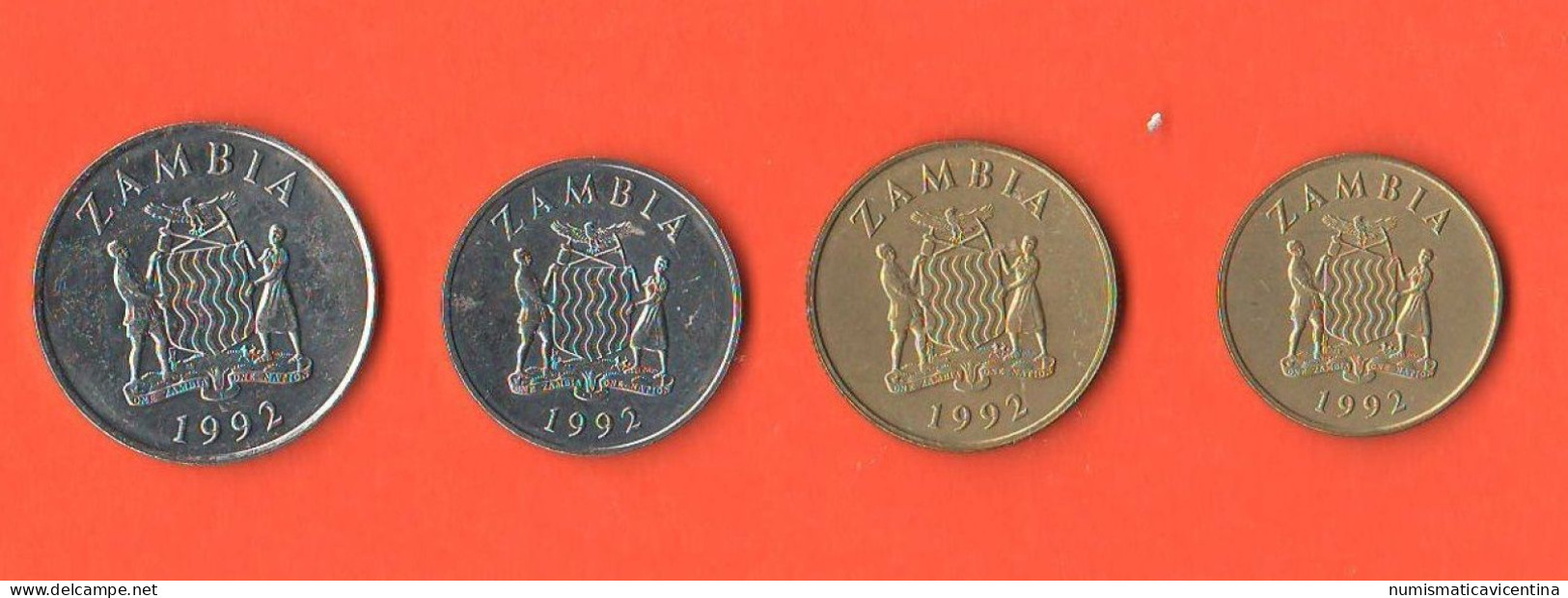 Zambia 1 + 5 Qwacha +5 + 50 Ngwee 1992 Zambia Africa State Animals - Sambia