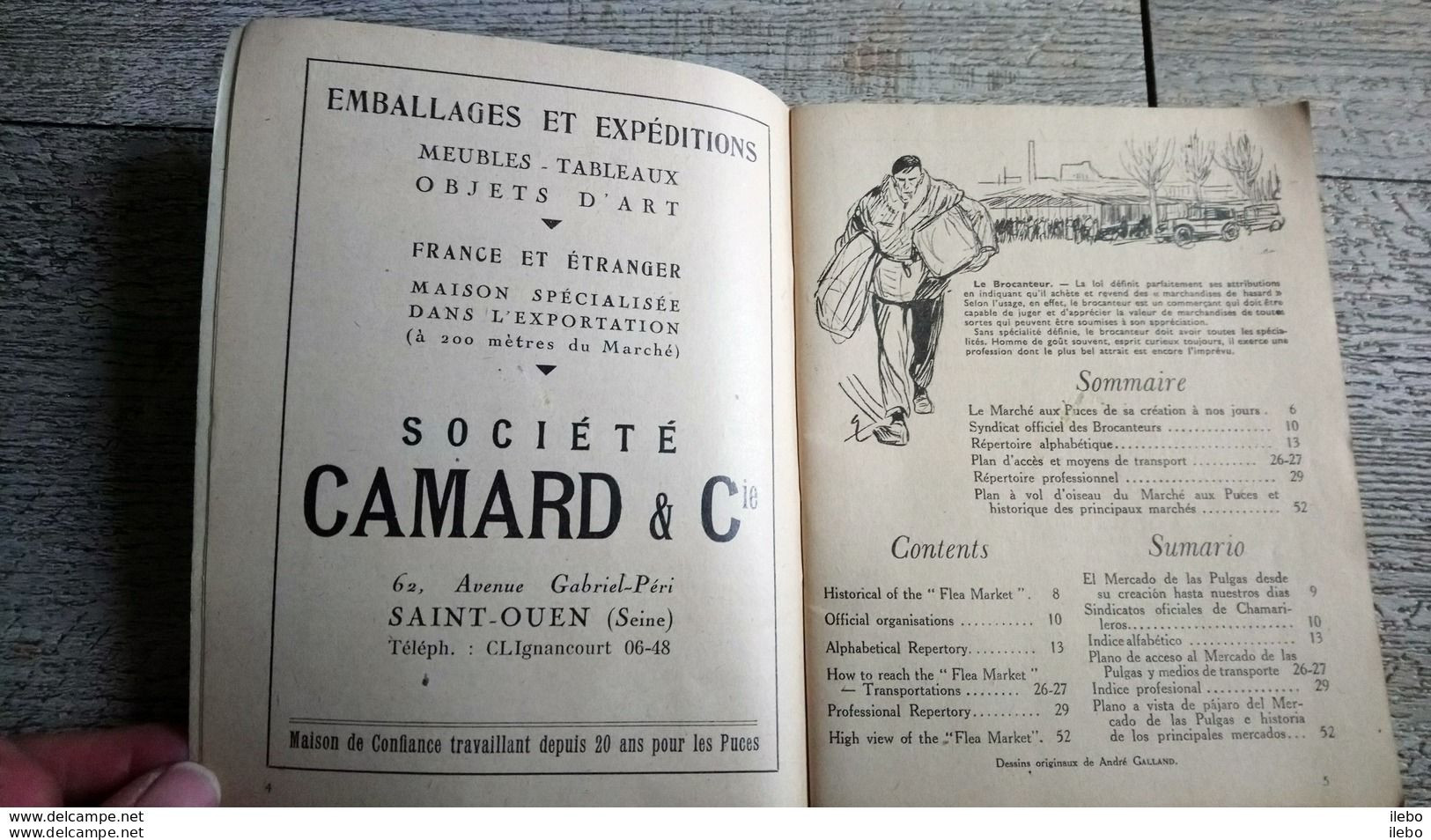 Paris  Marché Aux Puces De St Ouen Répertoire Des Brocanteurs 1948 Guide Plan Rare Tourisme - Paris