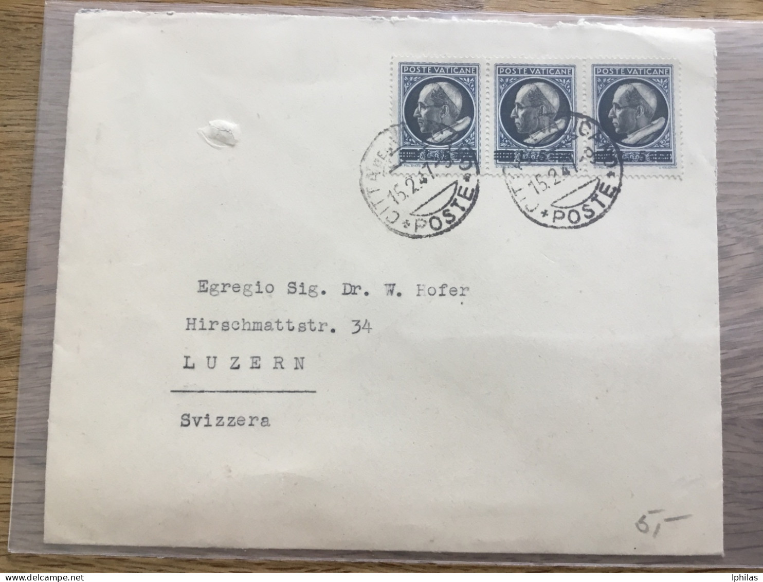 Vatikan 1947 In Die Schweiz - Lettres & Documents