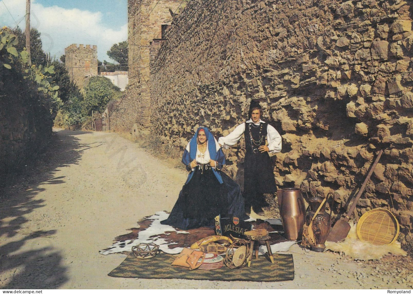 CARTOLINA  IGLESIAS,SARDEGNA-COSTUMI E TORRI PISANE-STORIA,MEMORIA,CULTURA,RELIGIONE,IMPERO ROMANO,NON VIAGGIATA - Iglesias