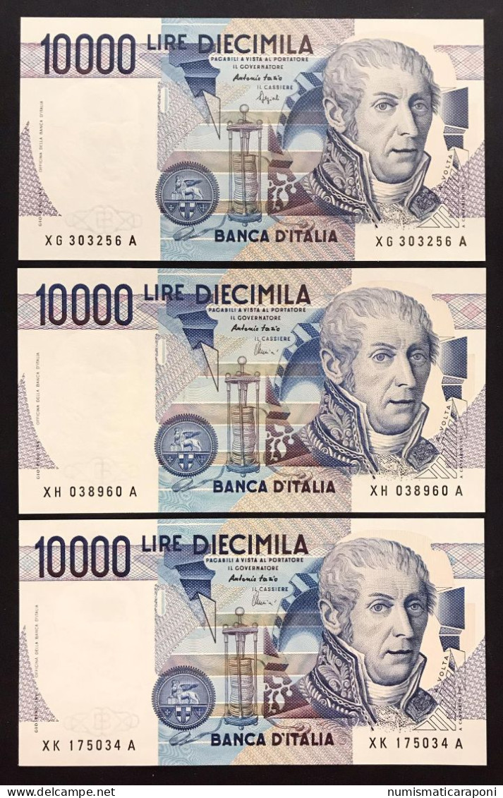 10000 Lire Alessandro Volta SERIE Sostitutiva  XG 1995 + XH 1997 + XK 1998 FDS   LOTTO 4700 - 10000 Lire