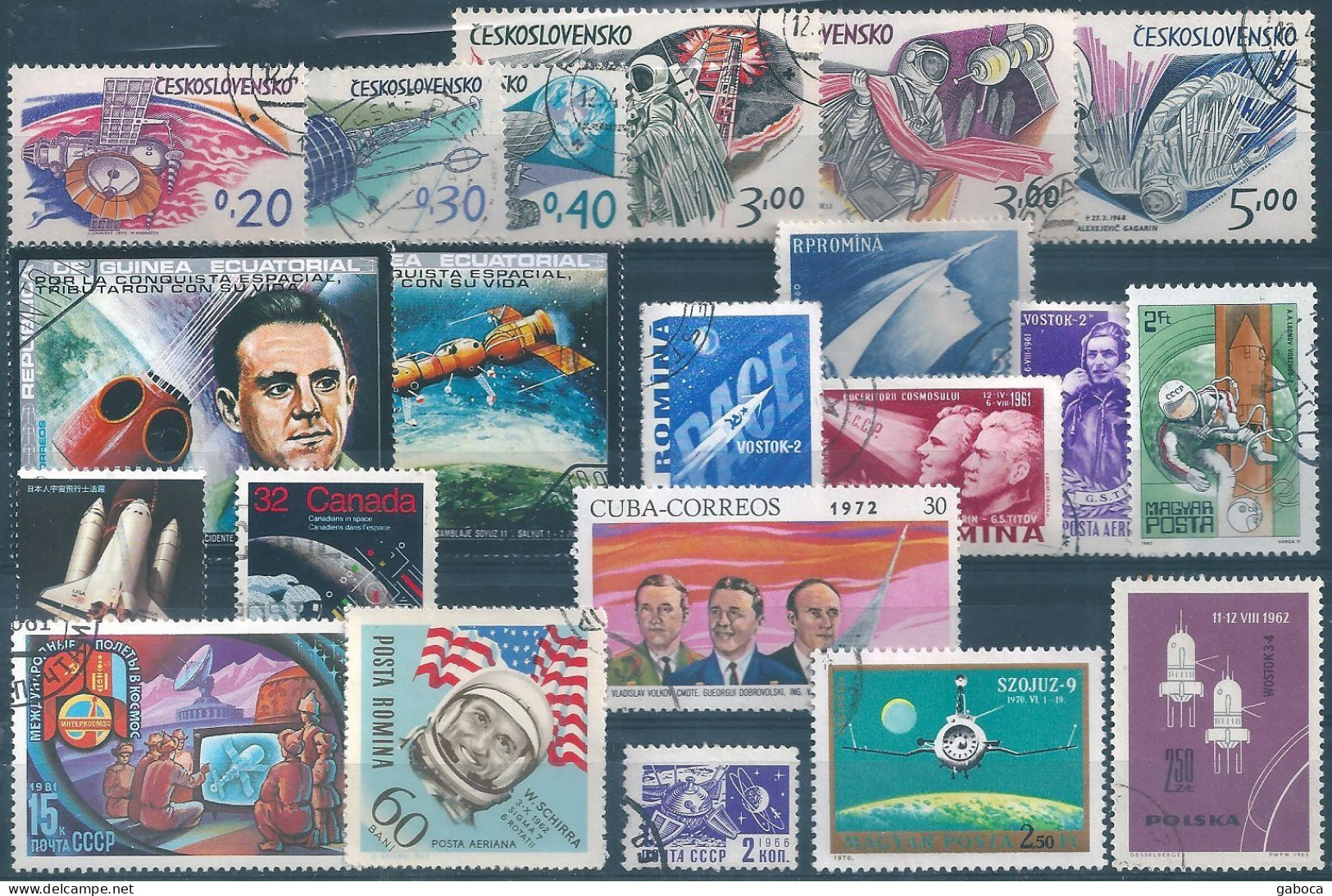 C4739 Space Astronaut Spacecraft Moon Victim Satellite Telecom 2xSet+12xStamp Used Lot#567 - Collections