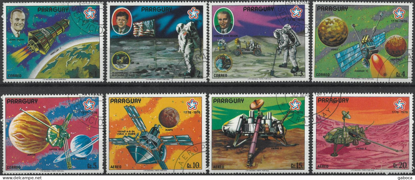 C4743 Space Satellite Astronaut Dog Science Spacecraft Planet Cooperation 2xSet+10xStamp Used Lot#571