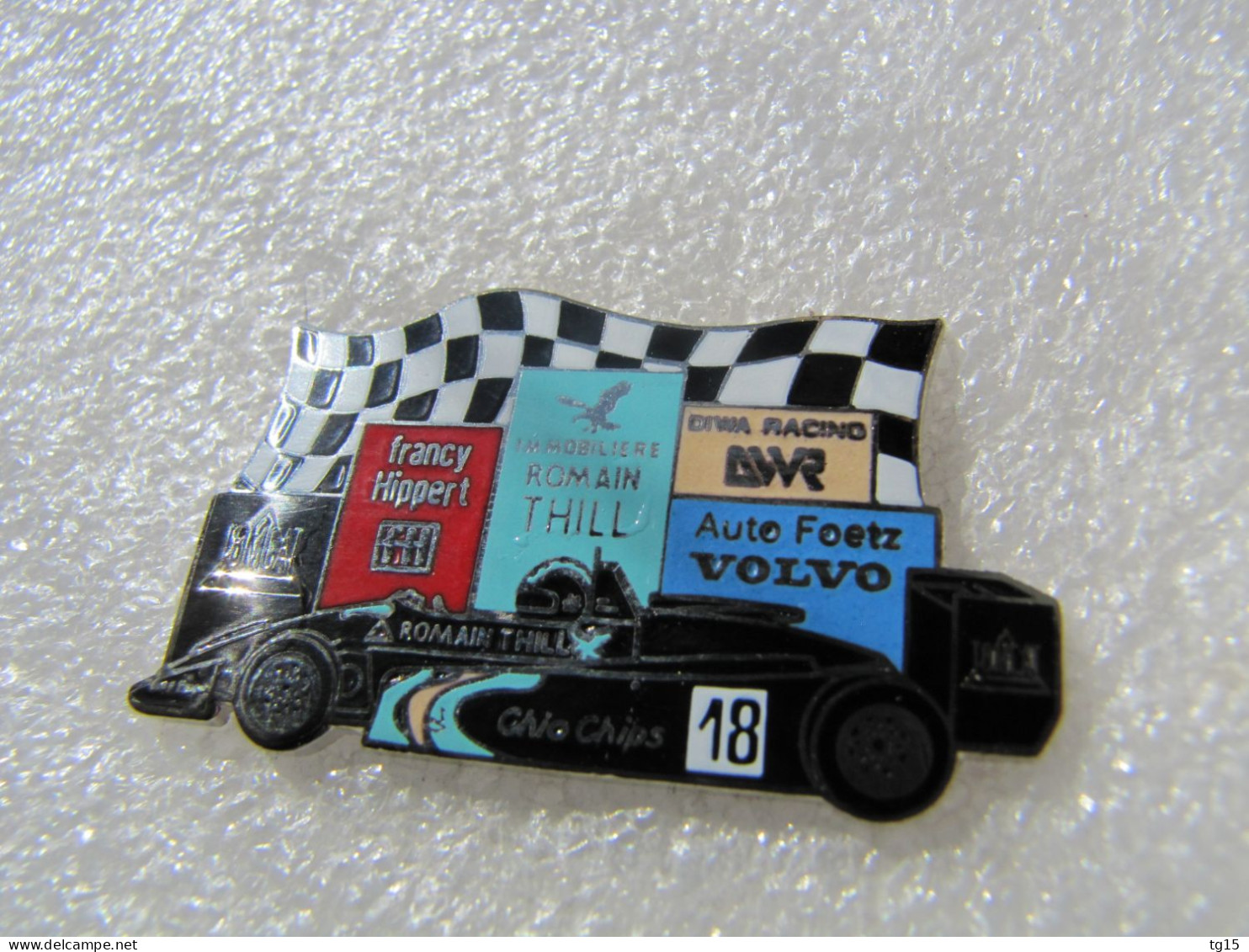 PIN'S    FORMULE  3  ROMAIN THILL  DWR  RACING  TOMCAT  VOLVO   email grand feu  DEHA