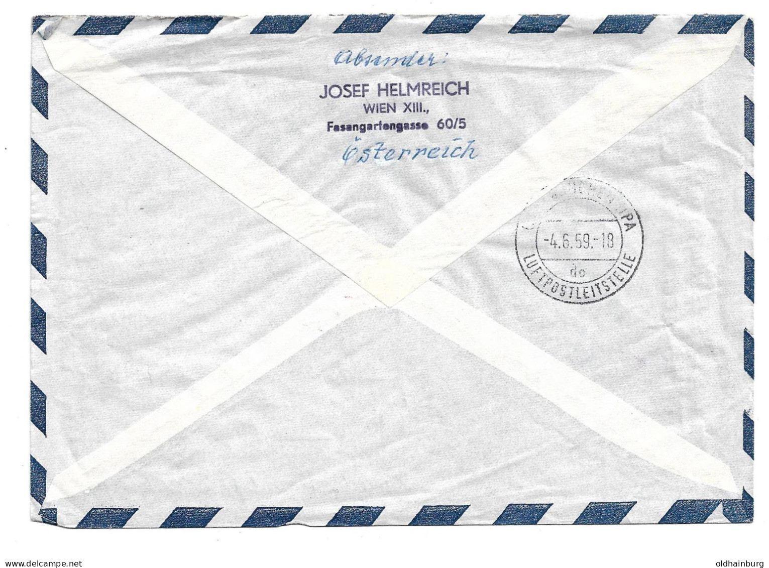 2206d: Aerogramm ANK 5a (40.- €) Erstflug Turbo- Prop Viscount 4.6.1959 - Enveloppes