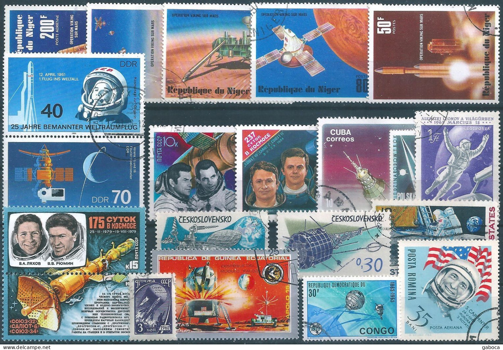 C4744 Space Satellite Astronaut Spacetravel Telecom Planet 2xSet+13xStamp Used Lot#572 ERROR - Collezioni