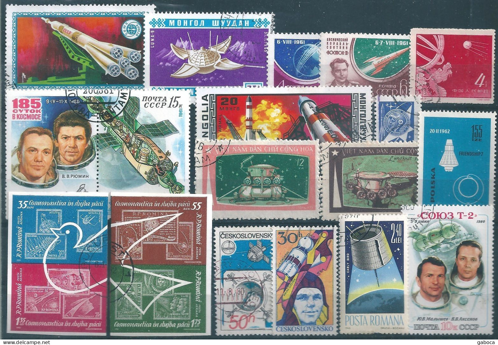 C4747 Space Satellite Astronaut Philately Science Spacecraft 2xSet+14xStamp Used Lot#575 - Sammlungen