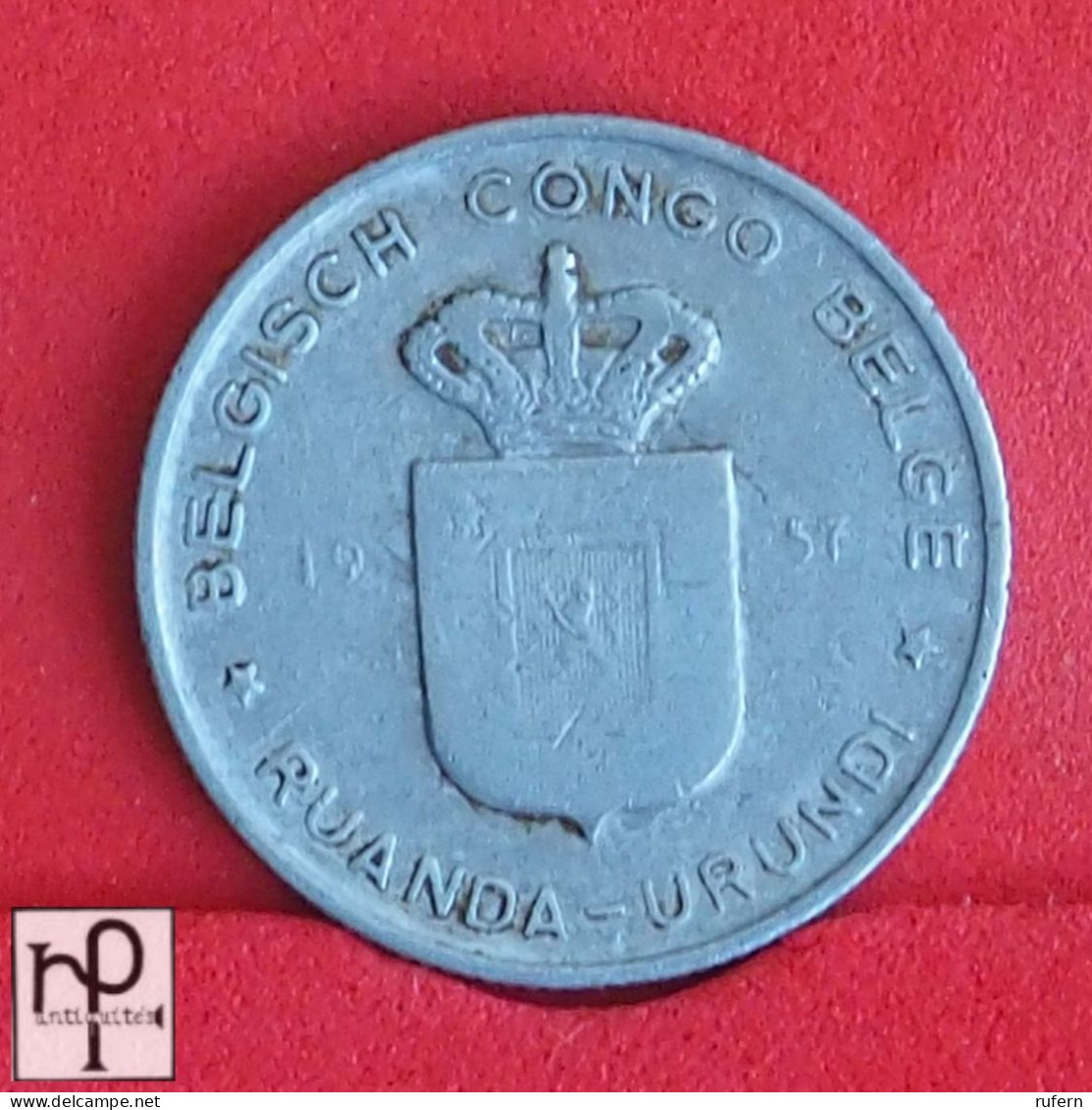 RUANDA URUNDI 1 FRANCS 1957 -    KM# 4 - (Nº56110) - 1951-1960: Boudewijn I