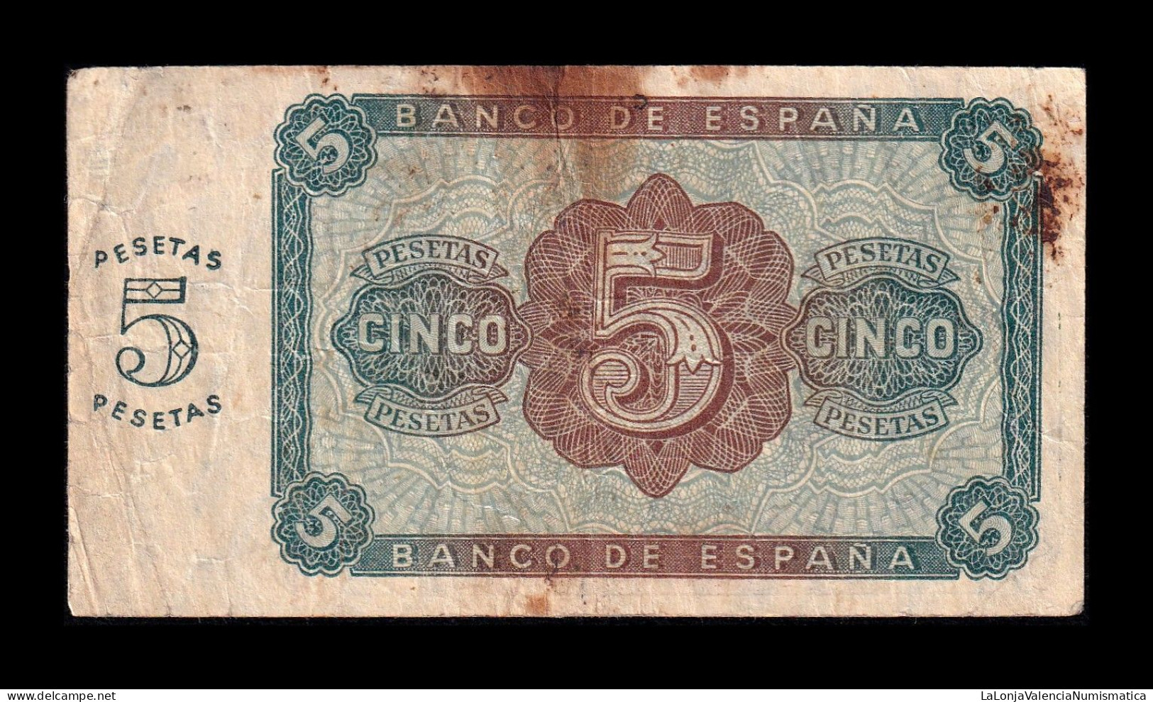 España Spain 5 Pesetas Burgos 1938 Pick 110 Serie M Mbc Vf - 5 Peseten