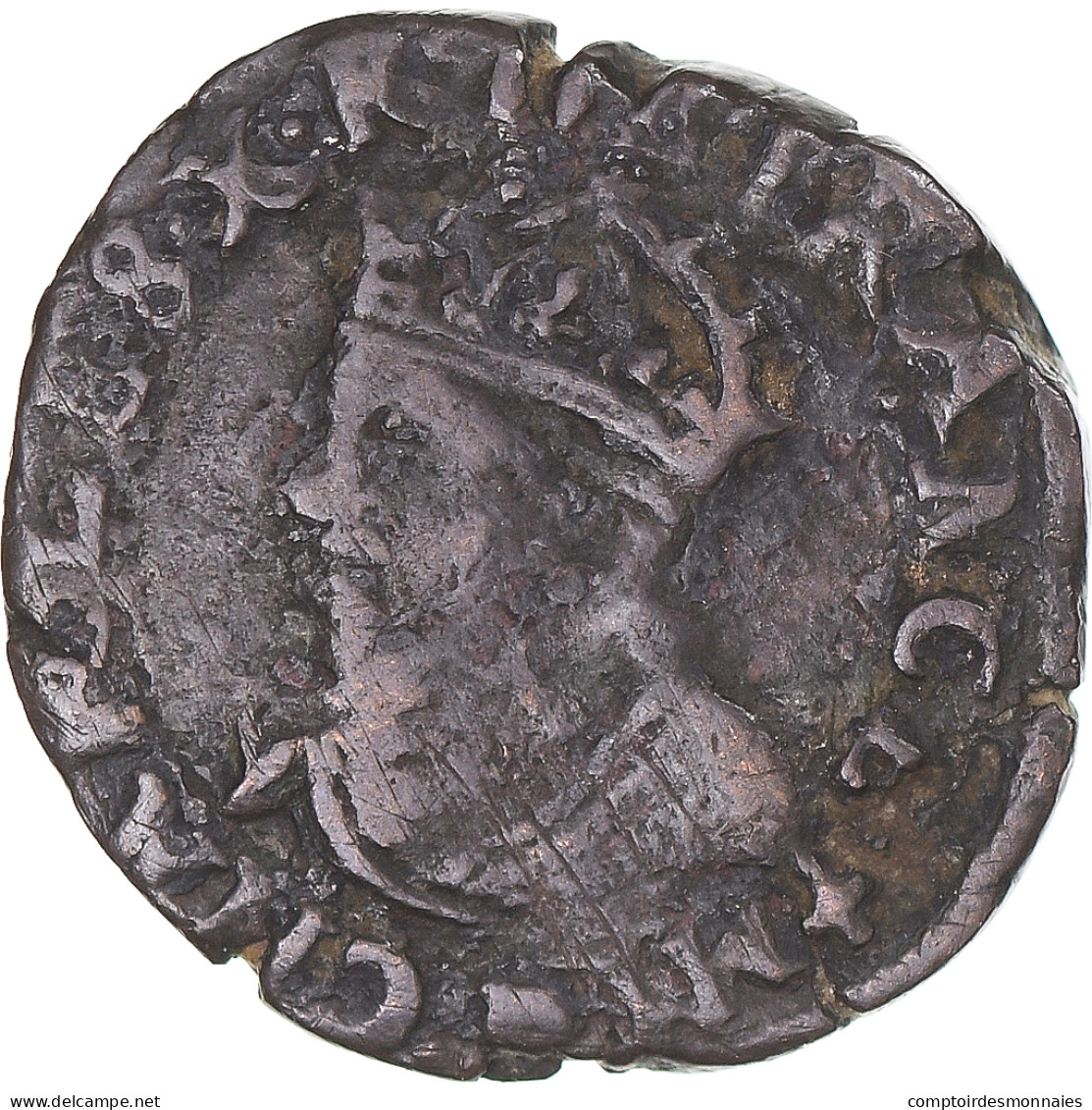 Monnaie, France, Charles X, Double Tournois, 1590, Dijon, TB, Cuivre - 1589-1610 Heinrich IV.