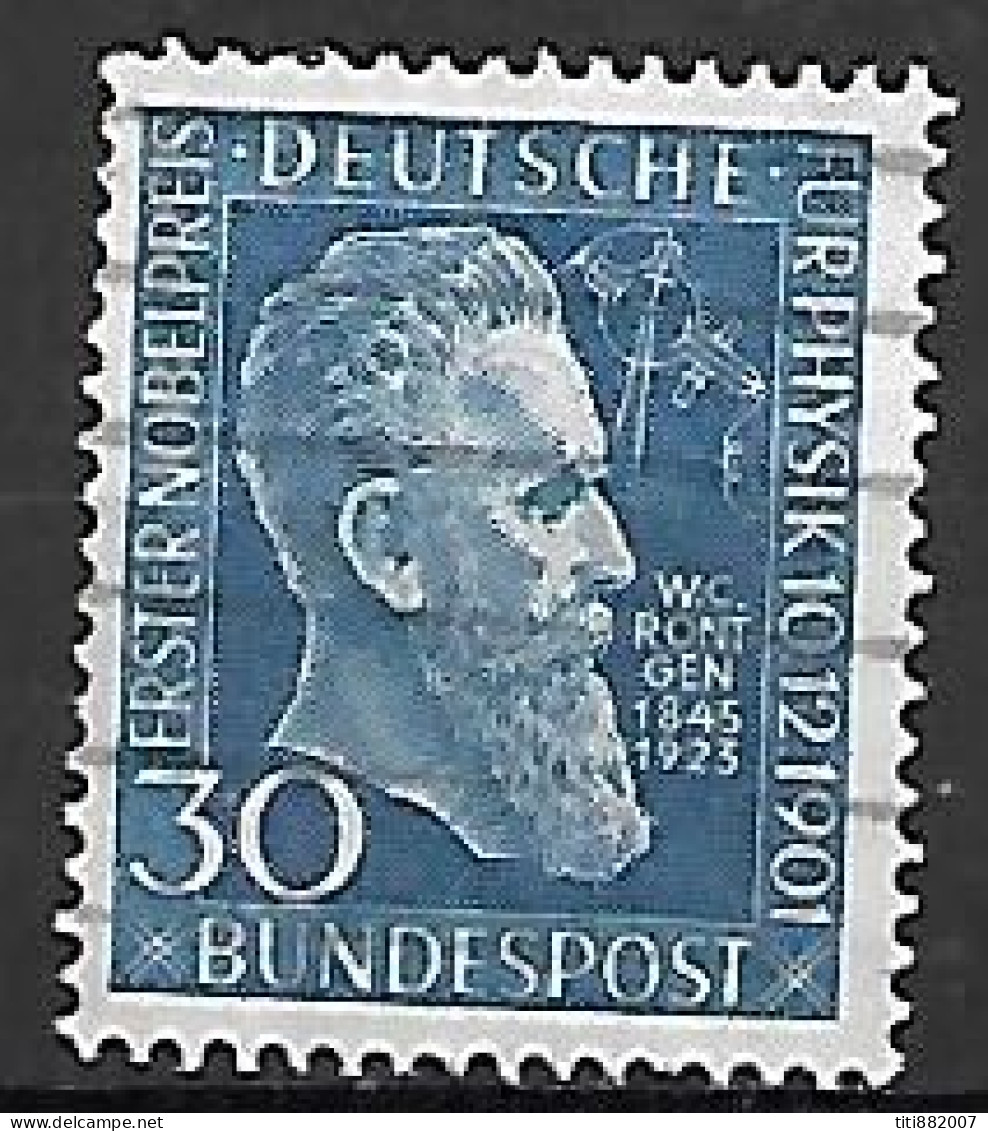 ALLEMAGNE   -   1951 .  Y&T N° 33 Oblitéré.  Cote 30 Euros.  Nobel De Physique, W.C. Rontgen. - Gebraucht