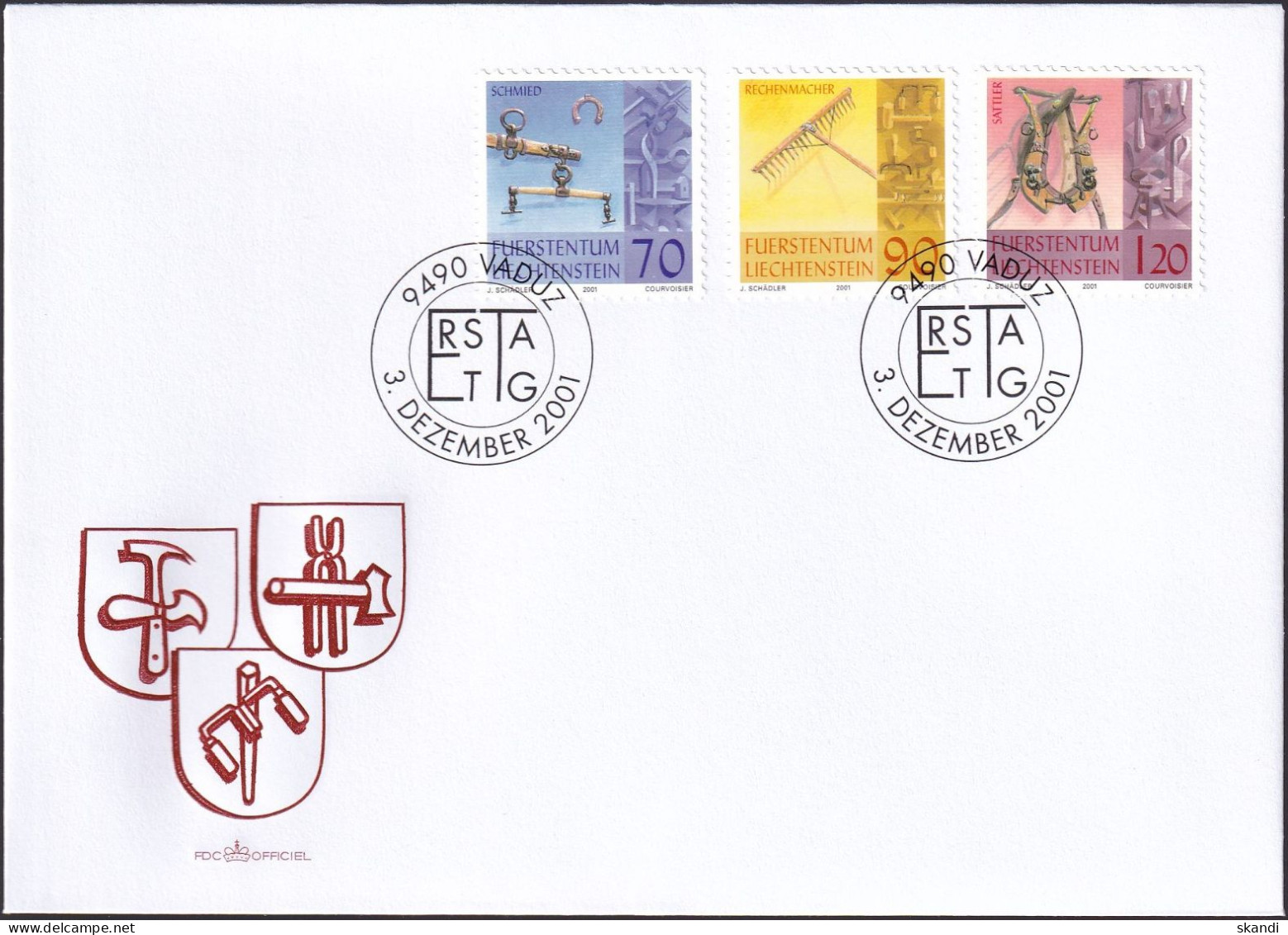 LIECHTENSTEIN 2001 Mi-Nr. 1278/80 FDC - FDC