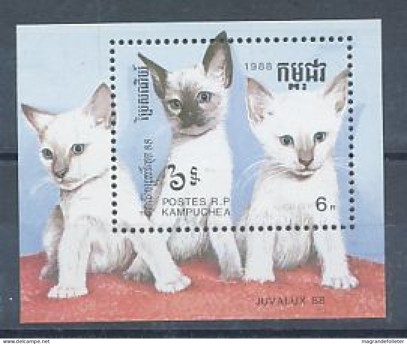 TIMBRE  ZEGEL STAMP KAMPUCHEA BF 63 CHAT CAT KAT  XX - Kampuchea