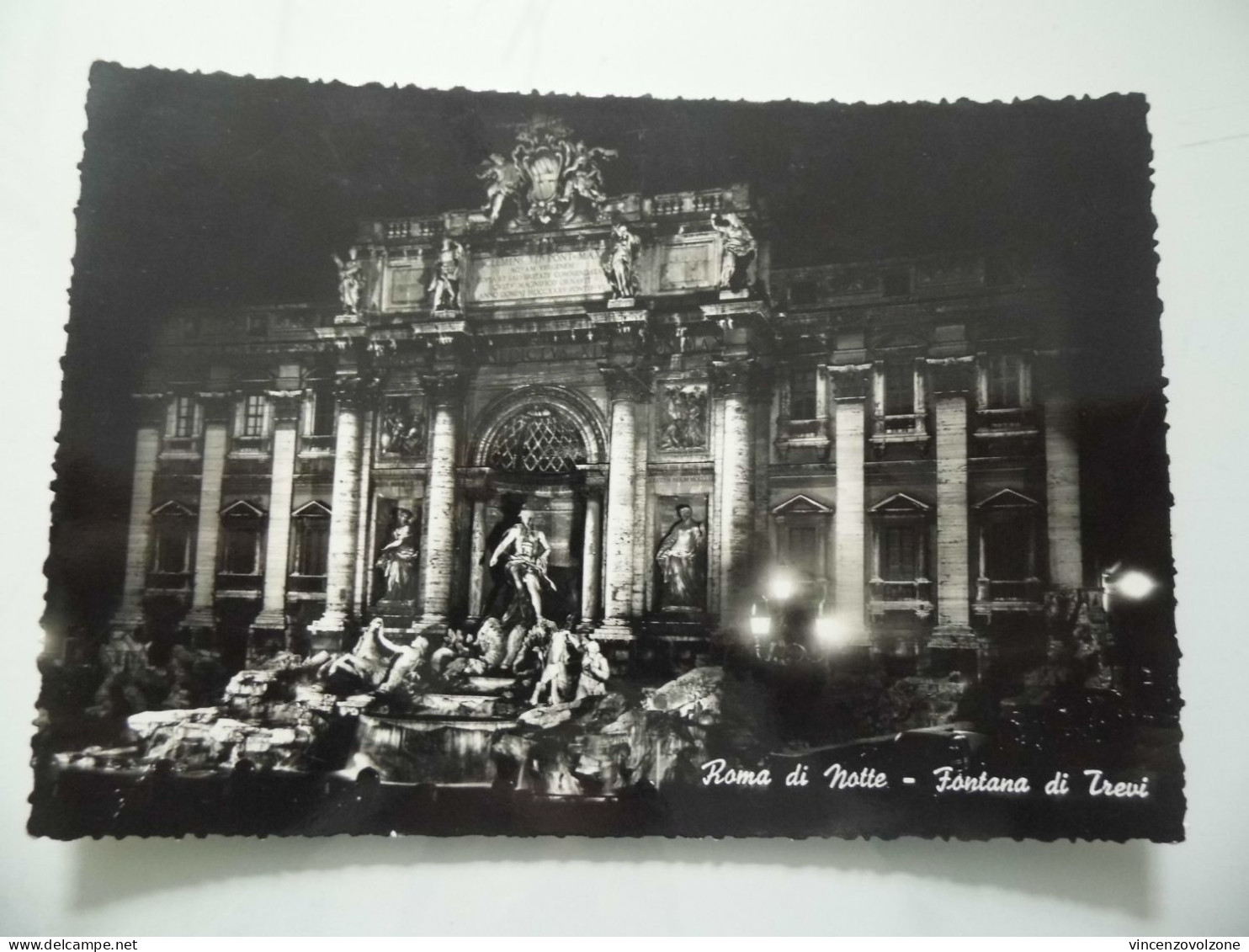 Cartolina Viaggiata "ROMA DI NOTTE Fontana Di Trevi" 1949 - Fontana Di Trevi