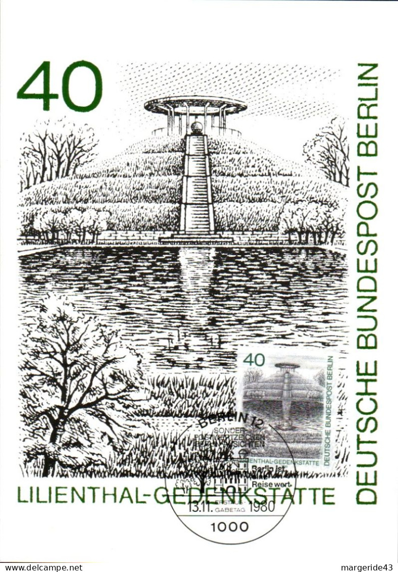 BERLIN CARTE MAXIMUM 1980 MONUMENTS DE BERLIN - Cartas Máxima