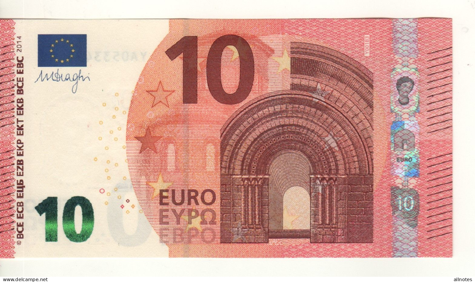 10 EURO  'Greece'    DRAGHI    Y 001 B3     YA0533428649   /  FDS - UNC - 10 Euro