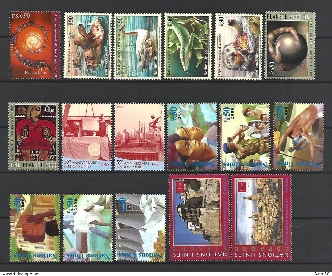 Timbre Nations Unies  Genève   Neuf ** N 400 / 416  Manque Le N 417 / 423   Année 2000 - Neufs