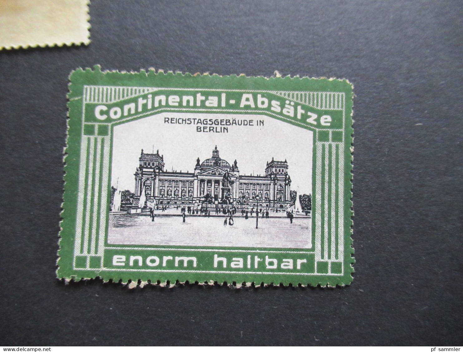 Reklame / Vignetten / Erinnophilie 3x Berlin Reichstagsgebäude Continental Absätze enorm haltbar und 2x mit Reichstag