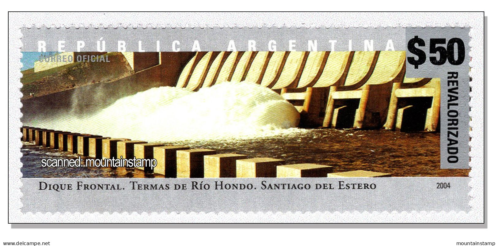 Argentina 2018 (B14) 2004 Surcharged Ovpt Staudamm An Den Thermen Des Río Dulce Powerplant Barrage Dam Diga MNH ** - Nuevos