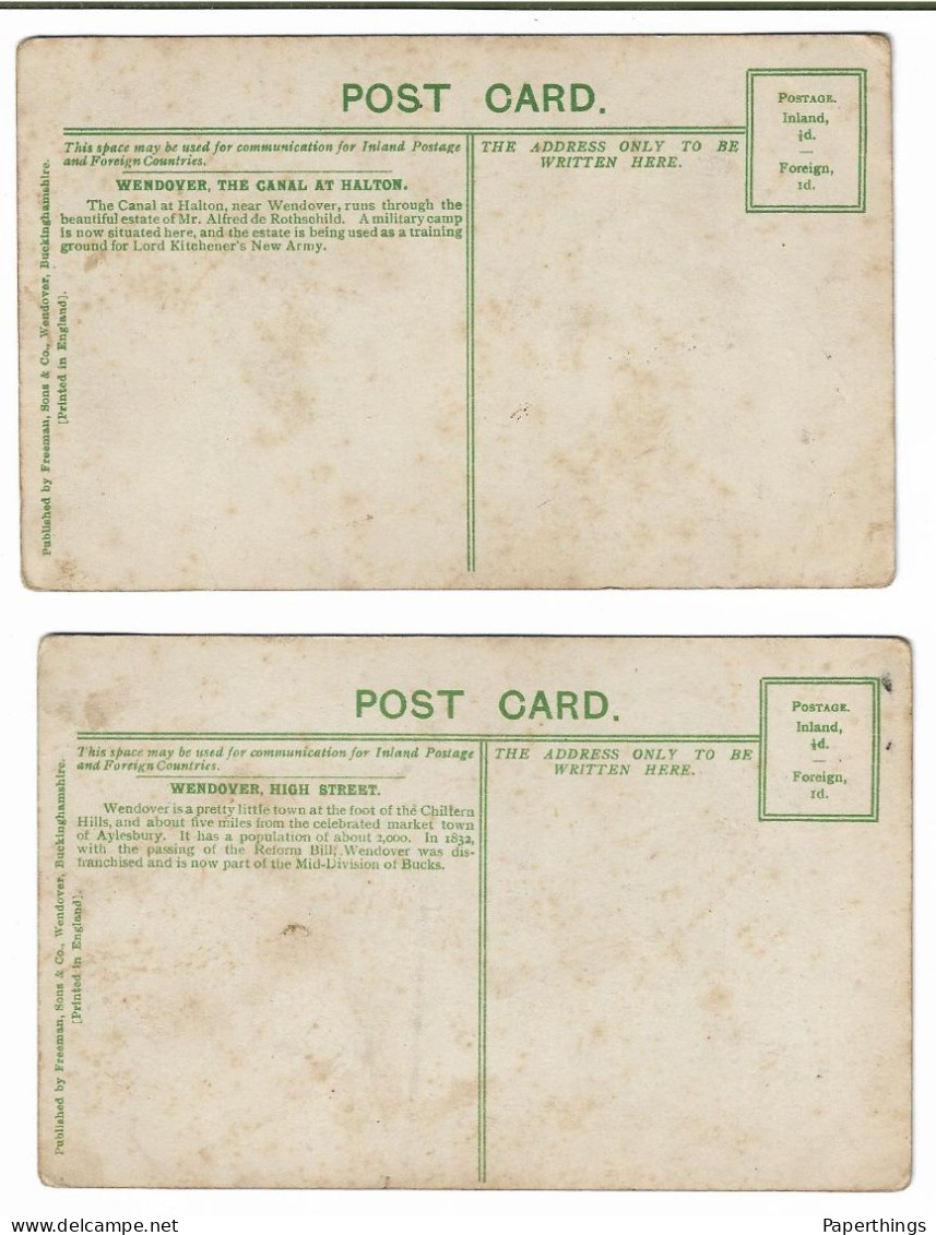 2 Postcards, Buckinghamshire, Wendover, High Street, Canal At Halton. - Buckinghamshire