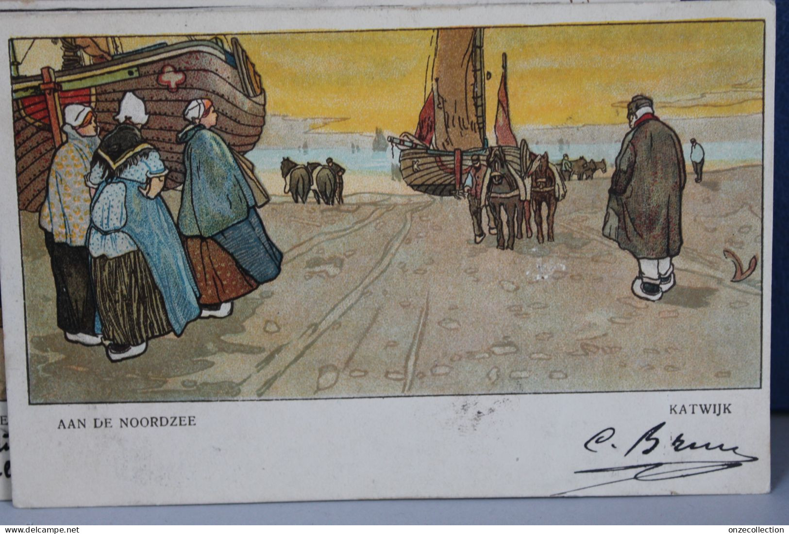 KATWIJK    -      SCÈNE   FOLKLORIQUE   -              1903   CARTE  PARTIE  POUR  LA  FRANCE - Katwijk (aan Zee)