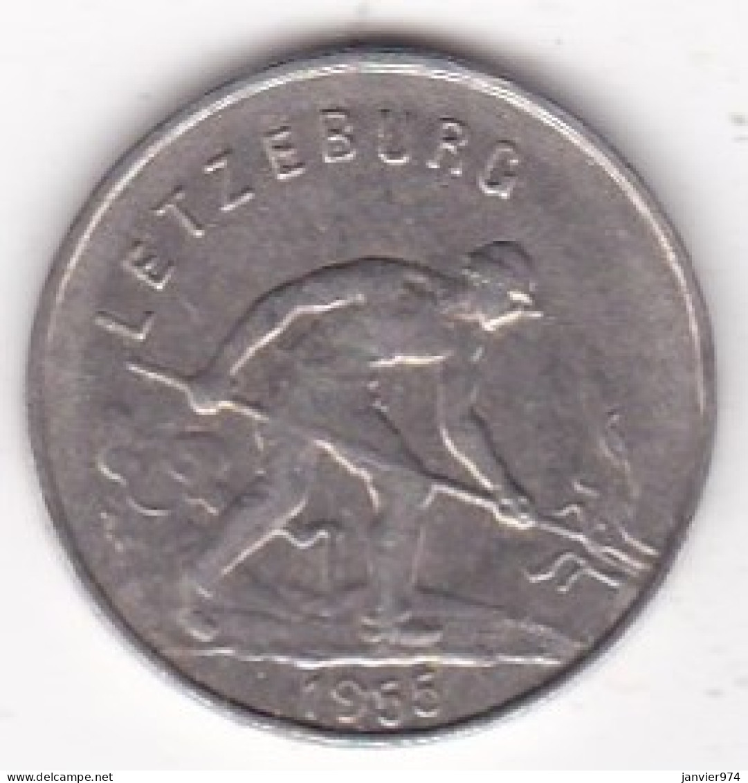 Letzeburg – Luxembourg . 1 Franc 1955, Charlotte, En Cupronickel, KM# 46.3 - Luxemburg