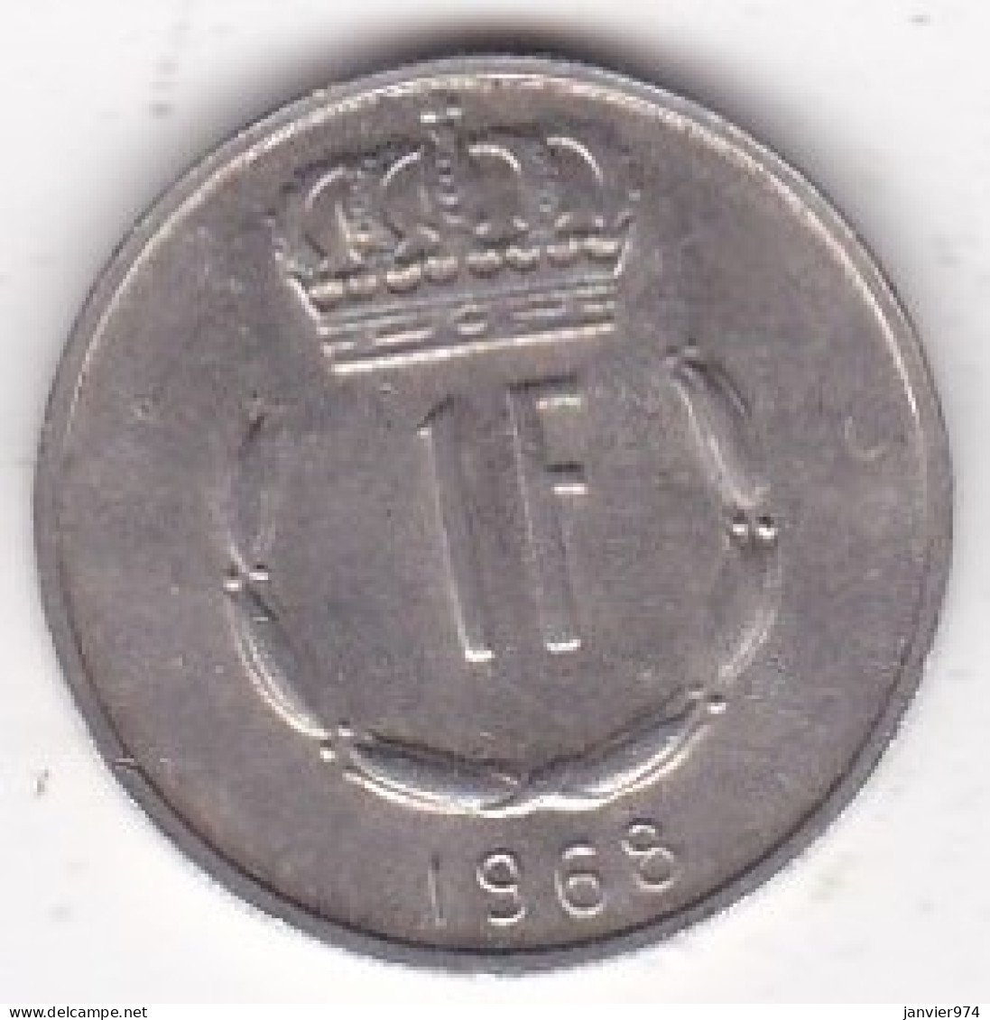 Luxembourg 1 Franc 1968 , Jean, En Cupronickel, KM# 55 - Lussemburgo